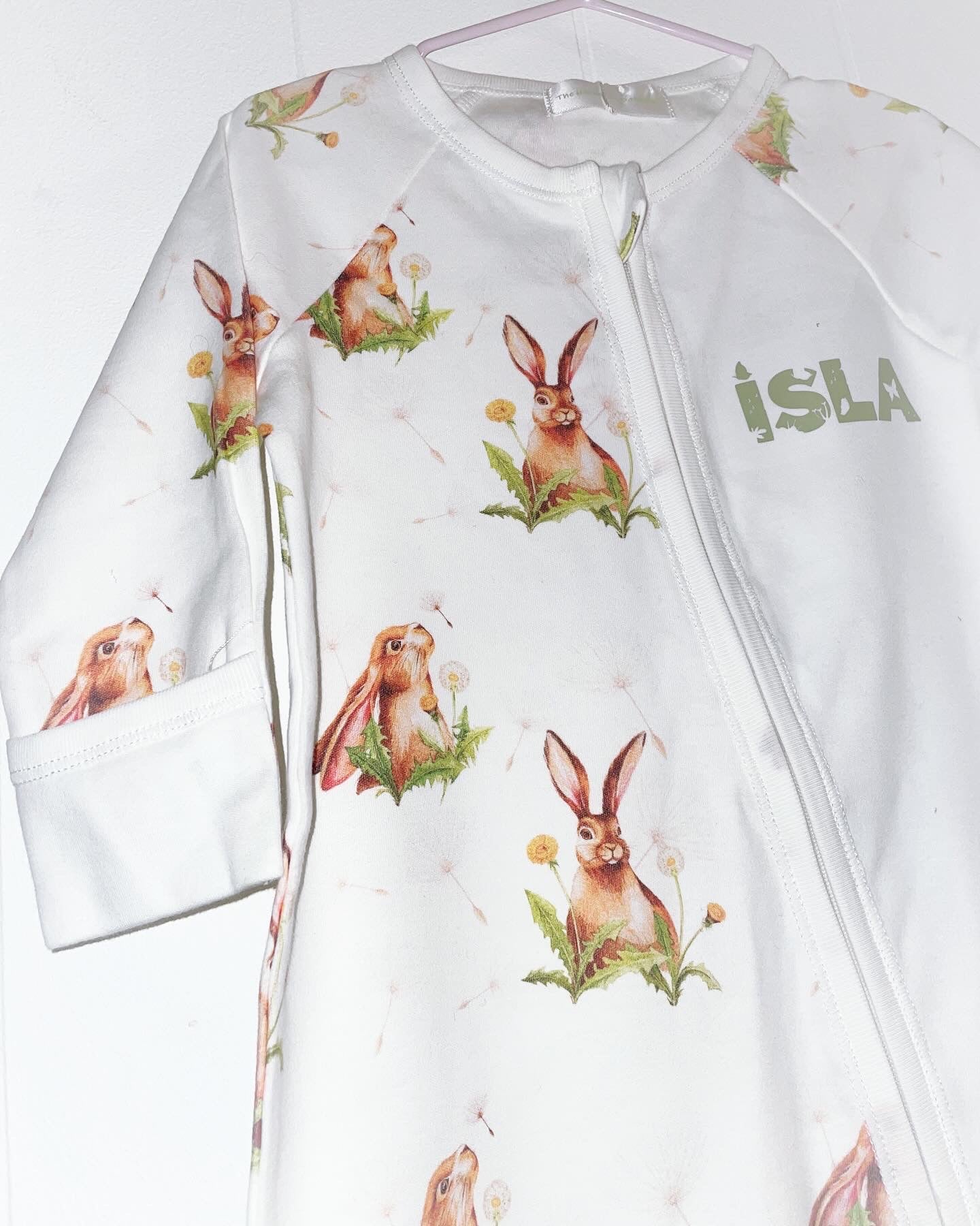 Hare & Dandelion personalised babygrow