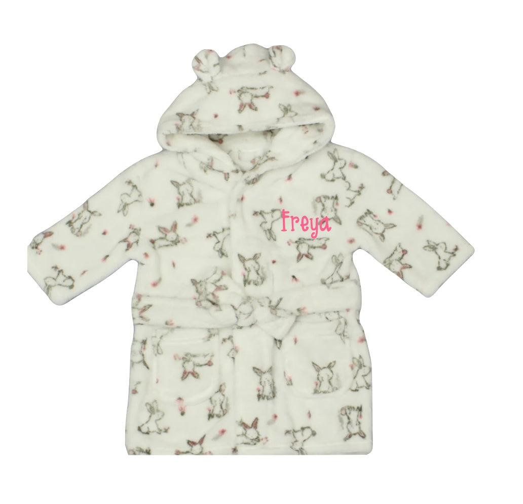 Personalised bunny dressing gown/ robe