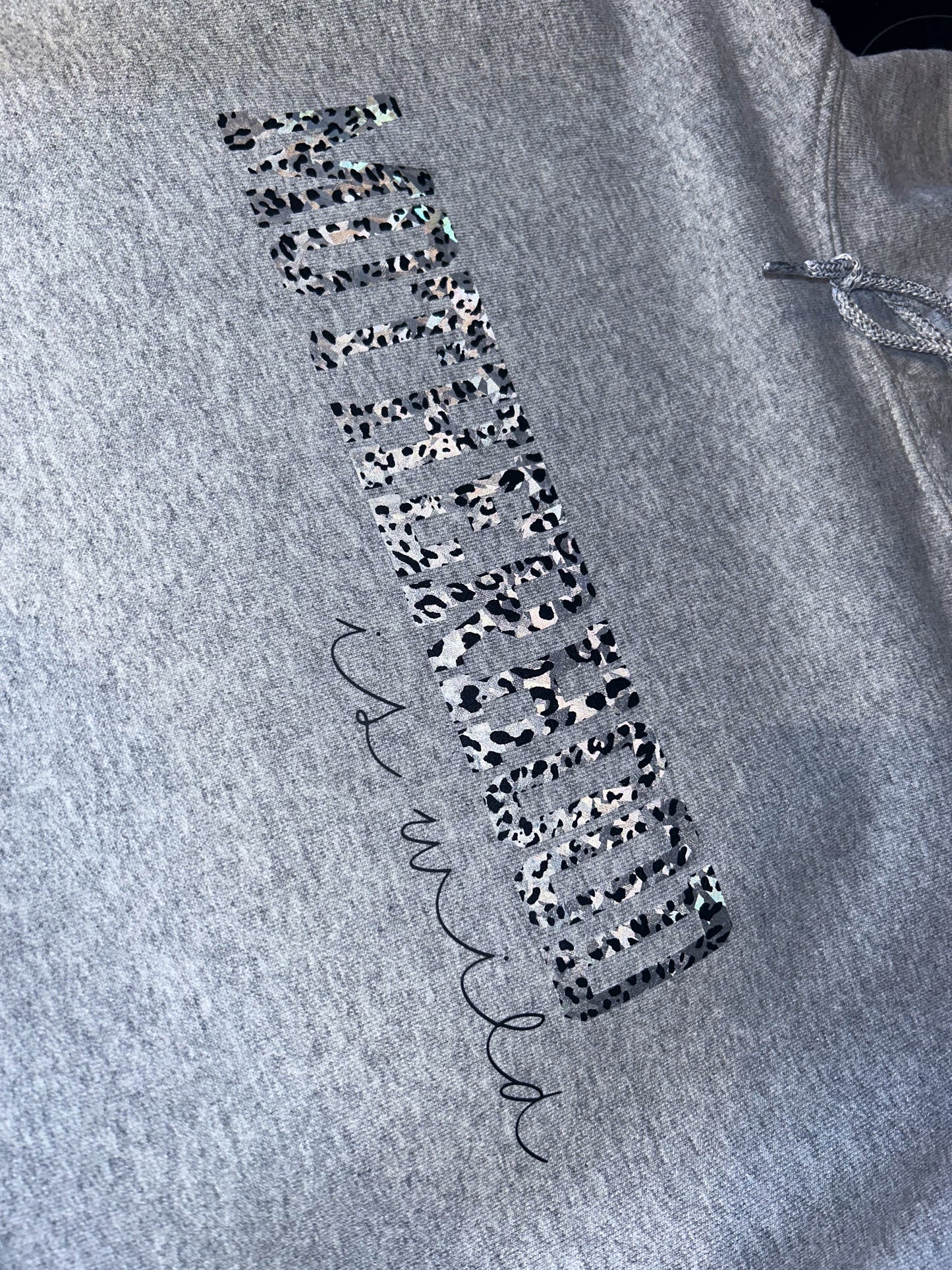 Motherhood hoodie HOLOGRAPHIC LEOPARD PRINT