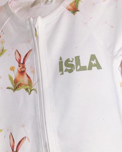 Hare & Dandelion personalised babygrow