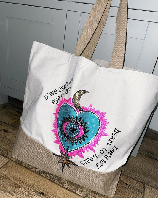 Heart to Heart XL beach bag