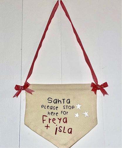 Santa please stop here sign