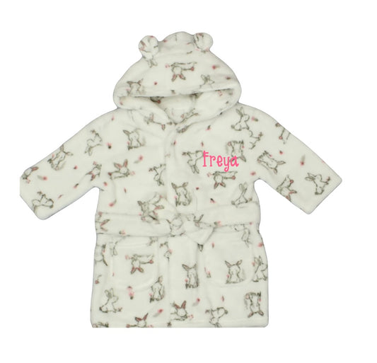 Personalised bunny dressing gown/ robe