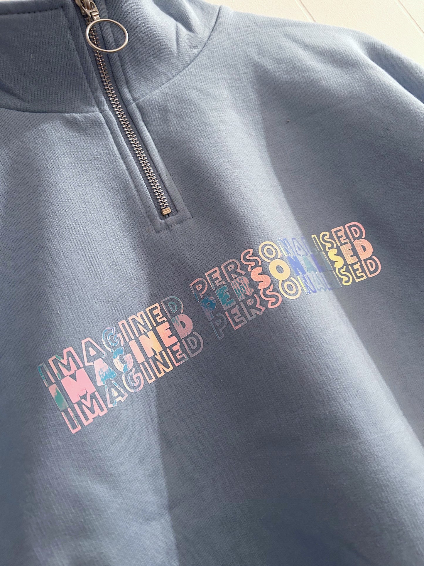 Imagined Personalised 1/4 zip sweatshirt