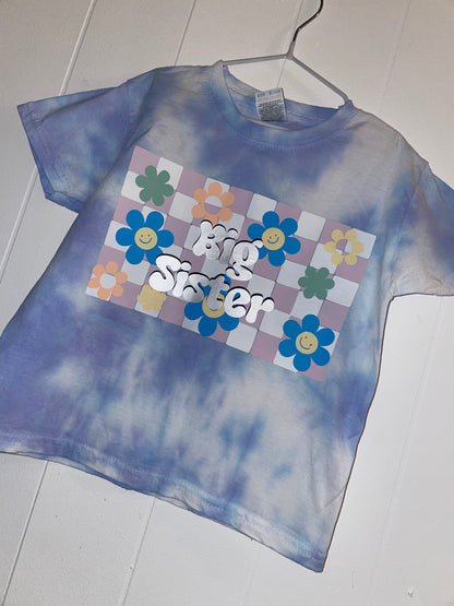 Big sister checkerboard T-shirt