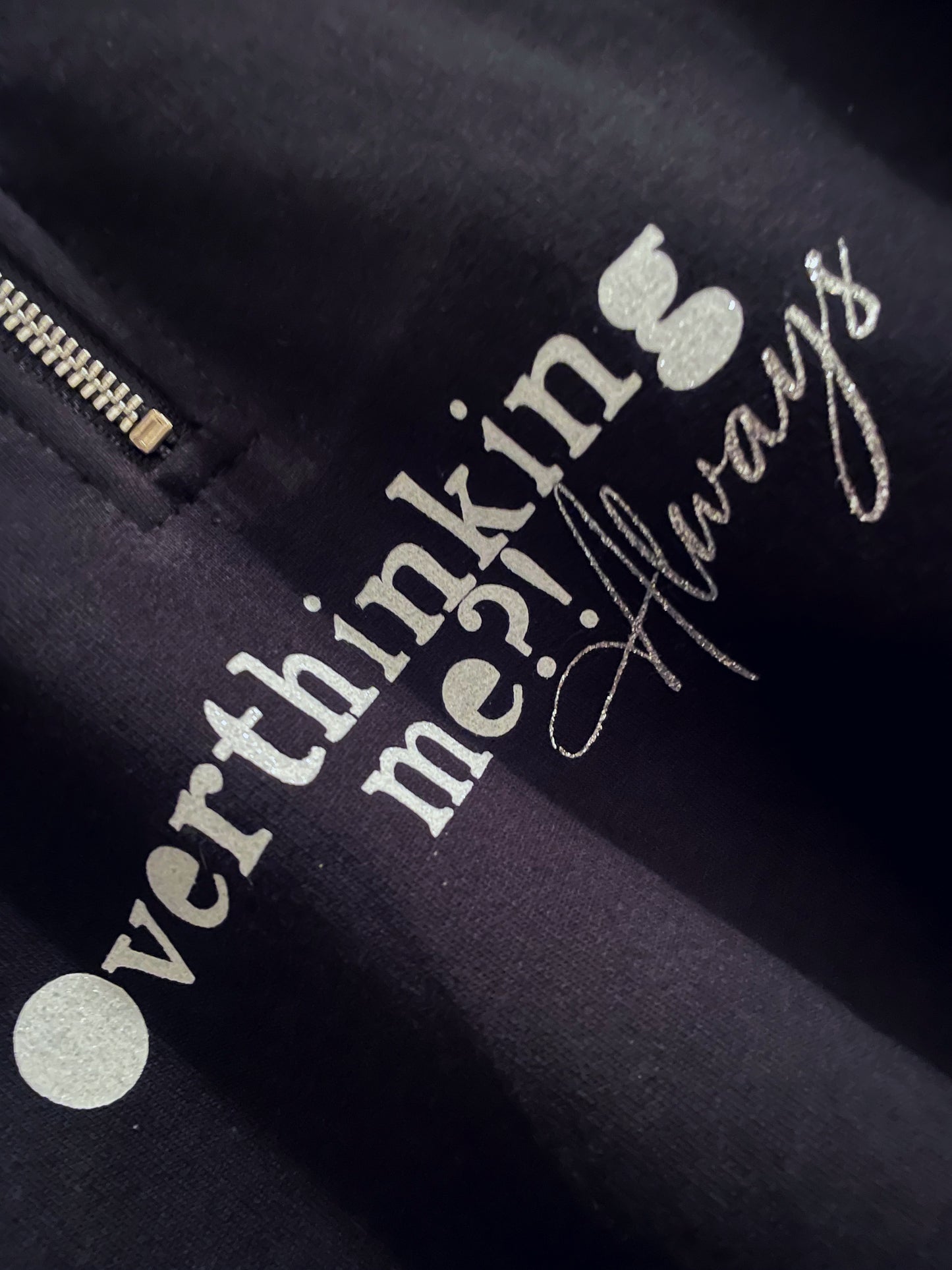 Overthinking me?! Cropped 1/4 zip sweatshirt